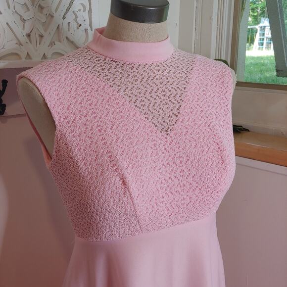 Vintage Pink Maxi Dress with Jacket - Picture 7 of 12